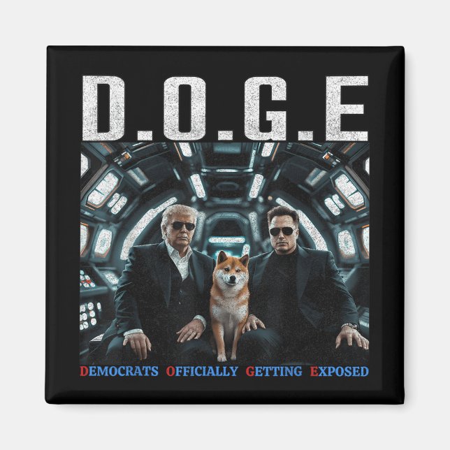 Funny D.o.g.e Doge Democrats Officially Getting Magnet (Front)