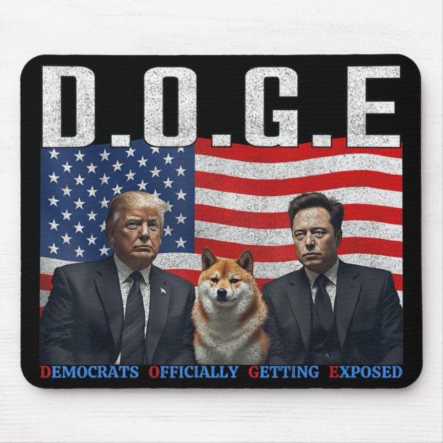 Funny D.o.g.e Doge Democrats Officially Getting Mouse Pad (Front)