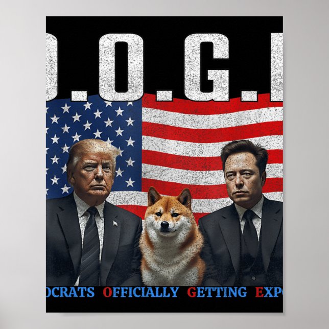 Funny D.o.g.e Doge Democrats Officially Getting Poster (Front)