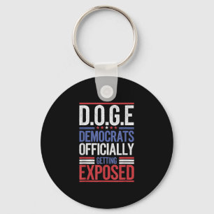 Funny D.o.g.e Doge Government Efficiency Usa Flag  Key Ring