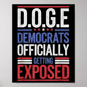 Funny D.o.g.e Doge Government Efficiency Usa Flag Poster