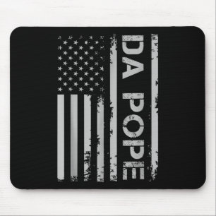 Funny Da Pope Catholic Humour Vintage America Flag Mouse Pad