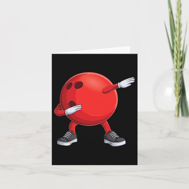 Funny Dab Bowling Ll Bowler Bowling Player Kids Bo Card (Front)
