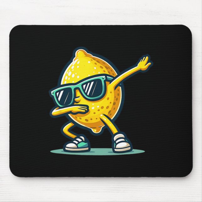 Funny Dab Lemon Dancing Dabbing Retro Fruit 2  Mouse Pad (Front)