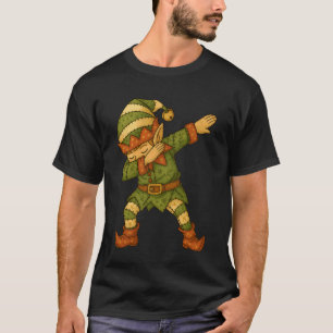Funny Dab Patchwork Christmas Elf Vintage T-Shirt