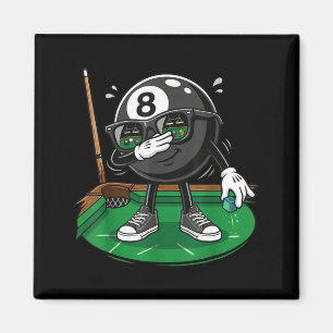 Funny dabbing 8 ball pool player billiards team magnet