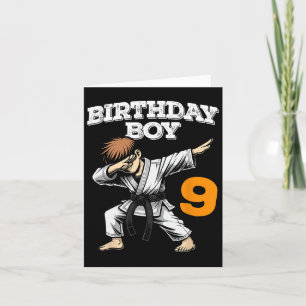 Funny Dabbing 9th Birthday Boy Karate 9 Year Old B Card