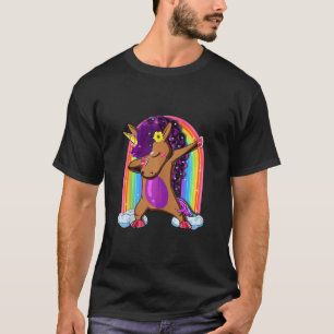Funny Dabbing Afro Unicorn Cute Rainbow Adorable T-Shirt