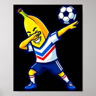 Funny Dabbing Banana Soccer Player Football Sport  Poster