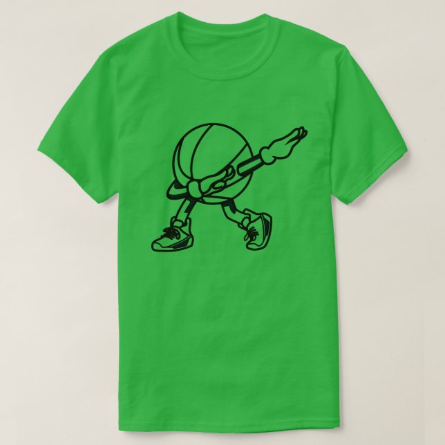 Funny Dabbing Basketball Dance With Shoes Mascot P T-Shirt (Design Front)