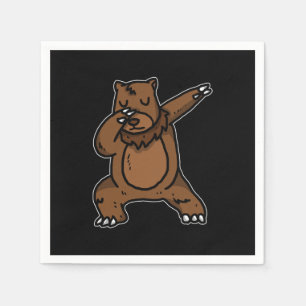 Funny Dabbing Bear Dab Dance White Brown Bear Gift Napkin