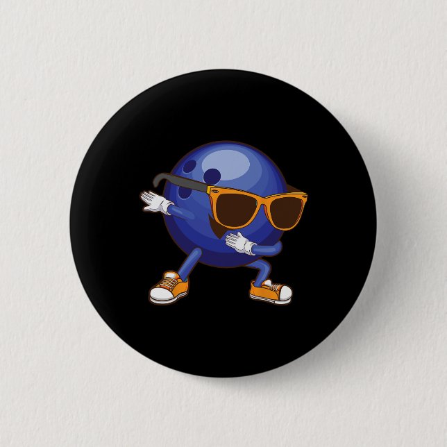 Funny Dabbing Bowling Gift For Bowler Dancer Kids  6 Cm Round Badge (Front)