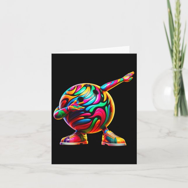 Funny Dabbing Bowling Ll Bowler Bowling Lover  Card (Front)