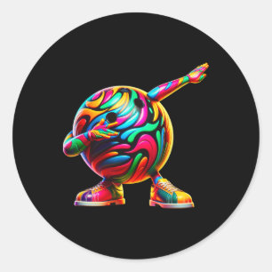 Funny Dabbing Bowling Ll Bowler Bowling Lover Classic Round Sticker