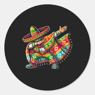 Funny Dabbing Boys Mexican Poncho Cinco De Mayo Classic Round Sticker