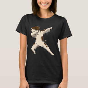 Funny Dabbing Brittany Spaniel Dog Birthday Party T-Shirt
