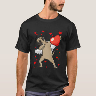 Funny Dabbing Bullmastiff Dog Heart Valentine's Da T-Shirt