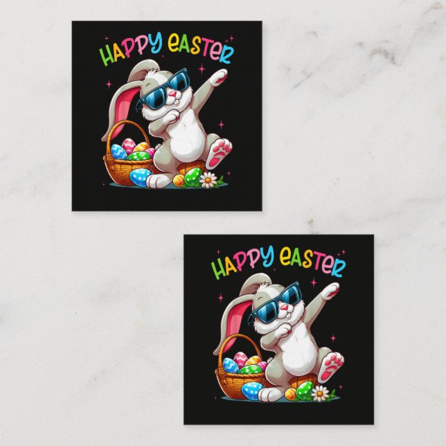 Funny Dabbing Bunny Easter Happy Easter Enclosure Card (Front/Back)