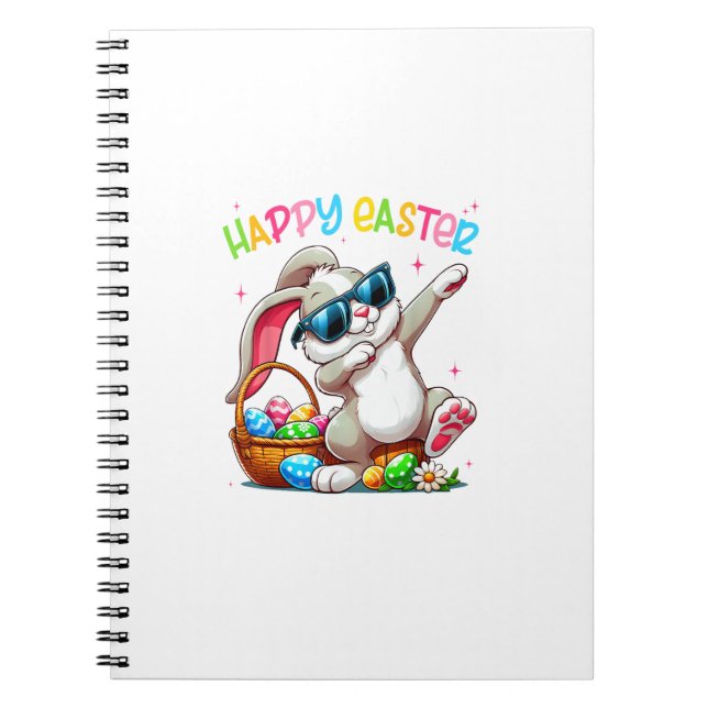Funny Dabbing Bunny Easter Happy Easter for Boys G Notebook (Front)