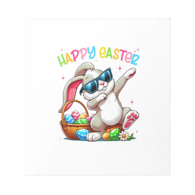 Funny Dabbing Bunny Easter Happy Easter for Boys G Notepad (Front)