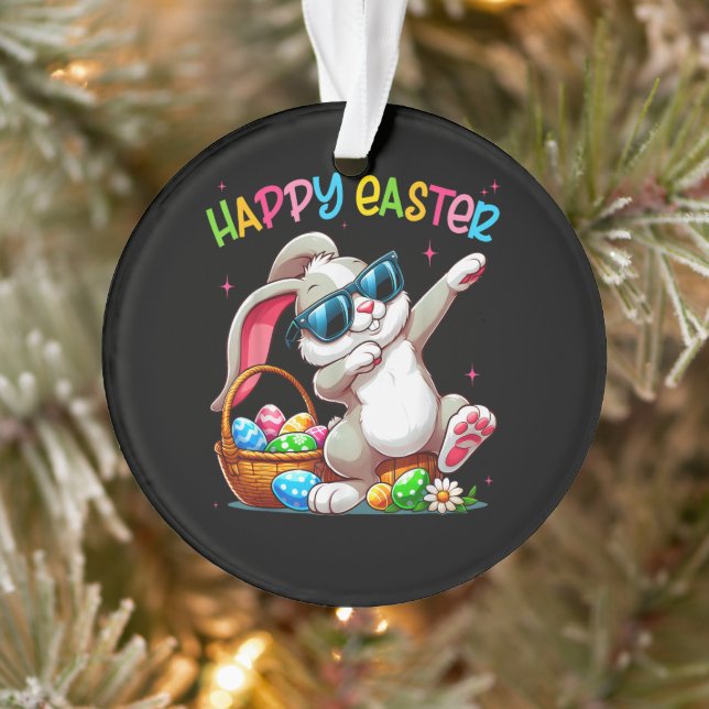 Funny Dabbing Bunny Easter Happy Easter Ornament (Tree)