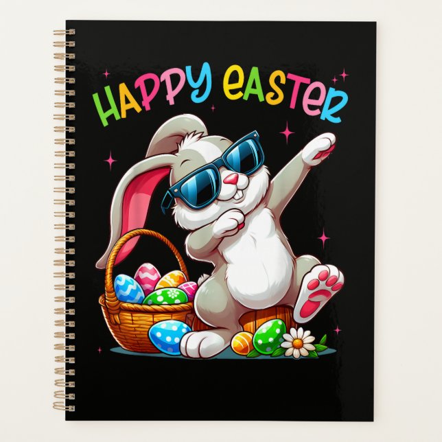 Funny Dabbing Bunny Easter Happy Easter Planner (Front)