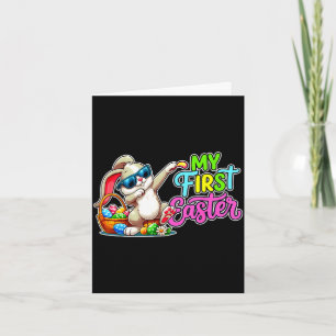 Funny dabbing bunny first easter 2026 boys girls card