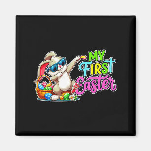Funny dabbing bunny first easter 2026 boys girls magnet