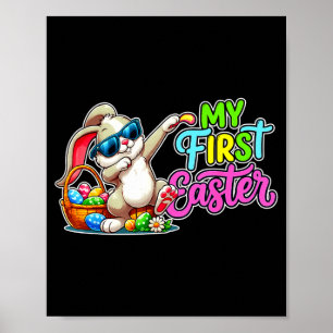 Funny dabbing bunny first easter 2026 boys girls poster