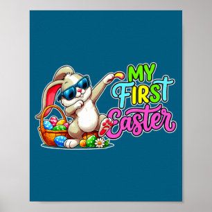 Funny dabbing bunny first easter 2026 boys girls poster