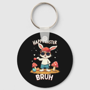 Funny Dabbing Bunny Happy Easter Bruh Key Ring