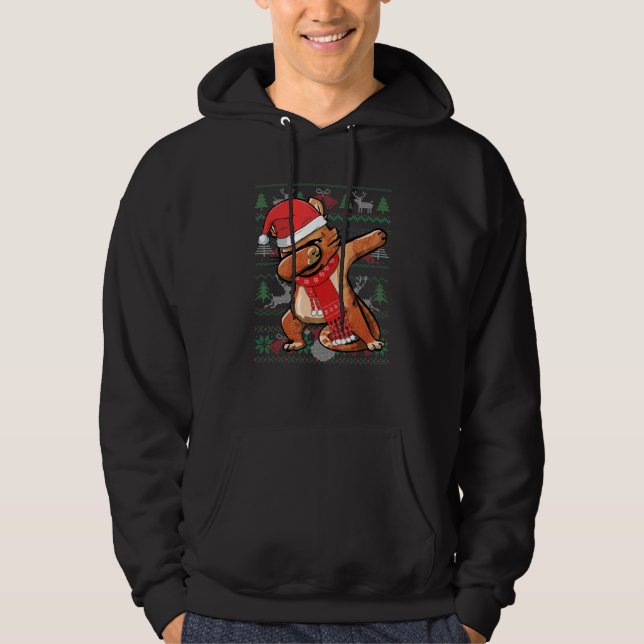 Funny Dabbing Cat Ugly Christmas Sweater Party Cos (Front)