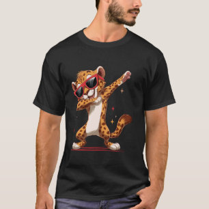 Funny Dabbing Cheetah Jungle Cat Dance Animal Prin T-Shirt