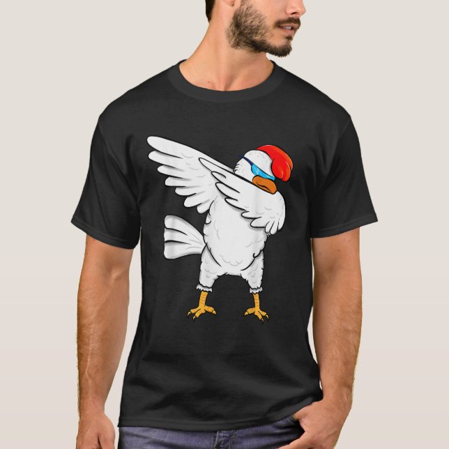 Funny Dabbing Chicken Lover Cool Dab Party Gift Te T-Shirt (Front)