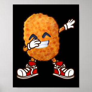 Funny Dabbing Chicken Nuggets Design For Kids Nugg Poster