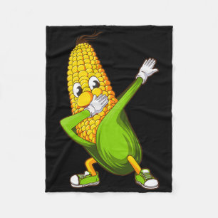 Funny Dabbing Corn Gift Cute Dancing Farmers Men W Fleece Blanket