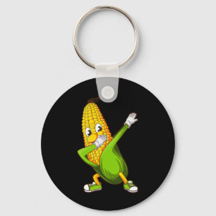 Funny Dabbing Corn Gift Cute Dancing Farmers Men W Key Ring