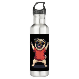 Funny Dabbing Dab Pug Dog Pets Dance Animal Puppy 710 Ml Water Bottle