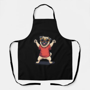 Funny Dabbing Dab Pug Dog Pets Dance Animal Puppy Apron