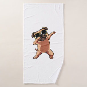 Funny Dabbing Dab Pug Dog Pets Dance Animal Puppy Bath Towel
