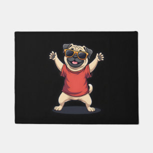 Funny Dabbing Dab Pug Dog Pets Dance Animal Puppy  Doormat