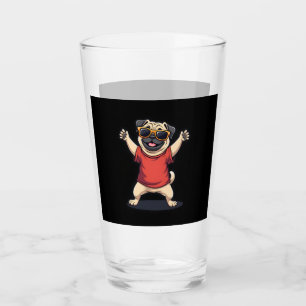 Funny Dabbing Dab Pug Dog Pets Dance Animal Puppy Glass