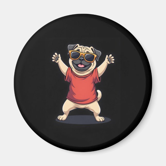 Funny Dabbing Dab Pug Dog Pets Dance Animal Puppy  Magnet (Front)
