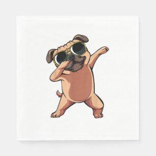 Funny Dabbing Dab Pug Dog Pets Dance Animal Puppy Napkin