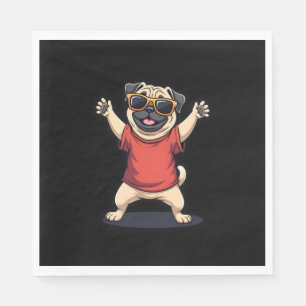 Funny Dabbing Dab Pug Dog Pets Dance Animal Puppy Napkin