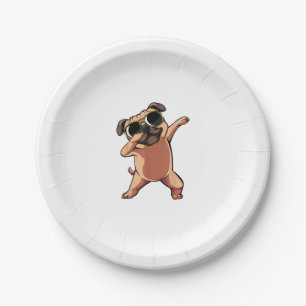 Funny Dabbing Dab Pug Dog Pets Dance Animal Puppy Paper Plate