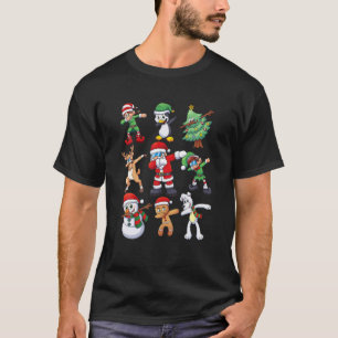 Funny Dabbing Dance Santa Tree Reindeer Cookie Chr T-Shirt