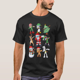 Funny Dabbing Dance Santa Tree Reindeer Cookie Chr T-Shirt