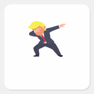 Funny Dabbing Design Classic Square Sticker