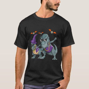 Funny Dabbing Dinosaur Rapper Spooky Halloween T-Shirt